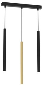 Lampadario a sospensione con filo MONZA 3xG9/8W/230V nero/oro