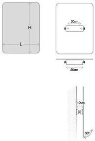 Koh-i-noor specchio inclinabile 50x70 con pellicola antischeggia