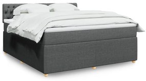 Giroletto A Molle Con Materasso Grigio Scuro 180x200 Cm Tessuto /