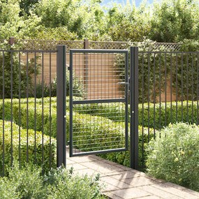 Cancello Da Giardino İn Acciaio Zincato 100x175 Cm Grigio /