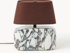 Lampada da tavolo piccola con base in marmo Calacatta Viola Maleo