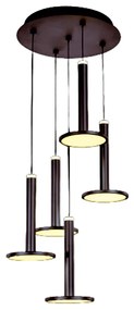 Lampadario Sospensione Moderno Tua Metallo E Lgp Nero 5 Led 45W Doppia Emissione