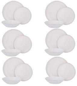 Servizio 18 pezzi tavola porcellana bordo oro Doreline