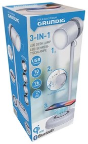 Grundig - Lampada da scrivania a LED con ricarica wireless e altoparlante 3 in 1 LED/15 W/5 V