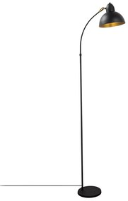 Lampada da terra nera con paralume in metallo (altezza totale 162 cm) Varzan – Opviq lights