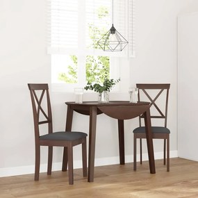 Sedie Da Pranzo Con Cuscini 2pz Marrone Legno Massello Di Hevea /