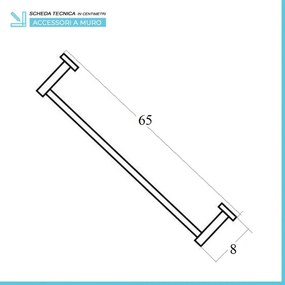 Set accessori a muro 6 pezzi in acciaio cromato e viti incluse Bora