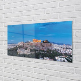 Quadro acrilico Panorama della Grecia di Atene 100x50 cm
