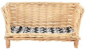 Cesta per Cani con Cuscino 50x33x30 cm Salice Naturale