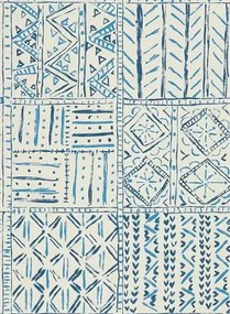 Tapete Cloisters von Nina Campbell - Indigo/ Blue