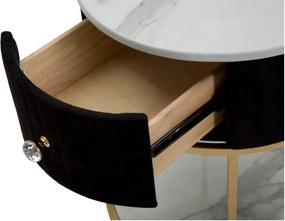 Comodino in nero e oro Montpellier - Mauro Ferretti