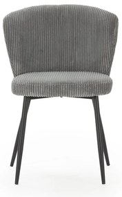 Set di 4 sedie da pranzo in velluto a coste grigio Megan - Marckeric