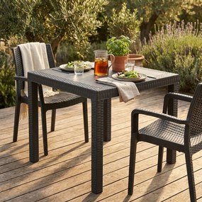 CALIGOLA - tavolo da giardino in wicker quadrato