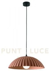 Sospensione rustic effetto cemento colore ruggine 1 luce attacco e27