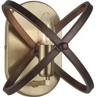 Applique Industrial-Nordico Hoopla Acciaio Bronzo Marrone 1 Luce E14