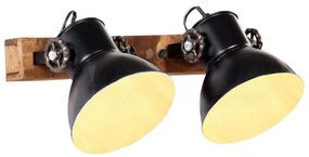 Lampada Da Parete Stile Industriale Nera 45x25 Cm E27 /