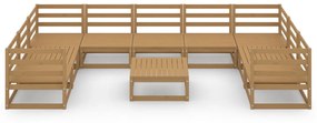 Set divani da giardino 10 pz in legno massello di pino