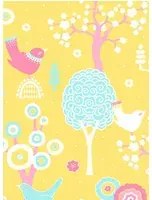 Majvillan Carta da parati Cherry Valley - Yellow/ Pink/ Blue/ Cream White