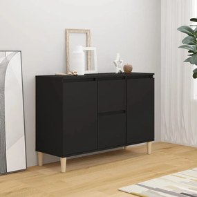 Credenza Nera 101x35x70 Cm İn Legno Multistrato /