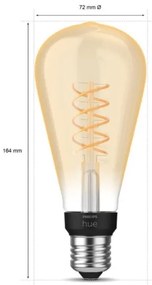 Lampadina LED dimmerabile Philips Hue WHITE FILAMENT ST72 E27/7W/230V 2100K