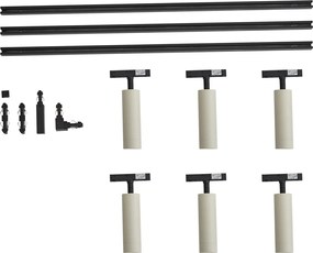 Modern railsysteem met 6 spots beige 1-fase - Slimline Uzzy