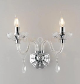 Applique a parete riflesso cromo 2 luci attacco e14 40x18x35cm deco...