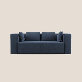 Nettuno divano moderno componibile in morbido tessuto bouclè T07 blu