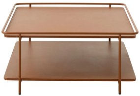 Tavolino da salotto color terracotta in metallo 75x75 cm Yuba – Unique Furniture