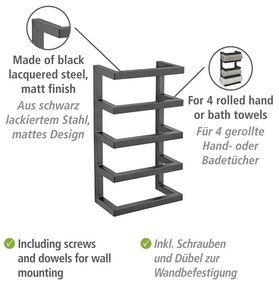 Porta asciugamani a parete in acciaio Fondiro - Wenko