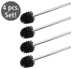 WENKO 24089800 - Scopino WC 8x35 cm acciaio inox/argento/nero