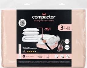 Set di organizer per sottoletto sottovuoto in plastica 3 pz 65x45x15,5 cm Pink Edition - Compactor