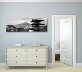 Stampa su tela – Monumento Pagoda Chureito in bianco e nero