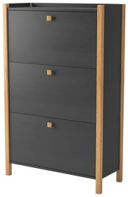Scarpiera grigio scuro con tre cassetti Bode - Woodman