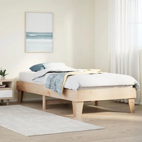 Giroletto Senza Materasso 100x200 Cm İn Legno Massello Di Pino /