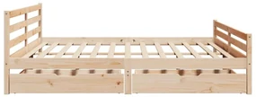 Letto senza materasso 200x200 cm in legno massello di pino