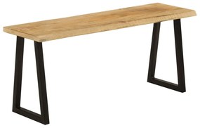 Panca Con Bordi Vivi 105 Cm İn Legno Massello Di Mango /