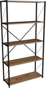 Libreria 5 Ripiani Stile Industrial 88x34x180 Jacob Rovere