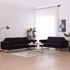 Set Divani 2 Pz İn Tessuto Nero /