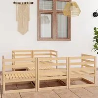 Set Divani da Giardino 6 pz in Legno Massello di Pino 3075329