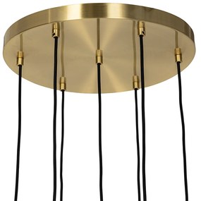 Lampadario Art Déco oro con vetro 7 luci - Laura