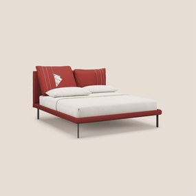 Giselle letto moderno con cuscini testata regolabili con tasche in microfibra impermeabile T11 rosso