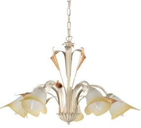 Lampadario Neoclassico Lampadario Neoclassico Lucrezia 5x E14 bianco paralume bianco 5x E14