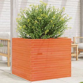 Fioriera Giardino Marrone Cera 80x80x68,5cm Legno Massello Pino /