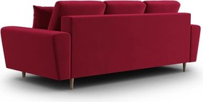 Divano rosso allungabile e con contenitore con rivestimento in velluto 235 cm Kyoto – Cosmopolitan Design