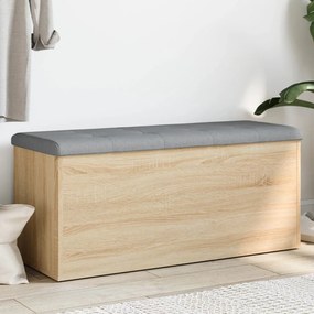 Panca Portaoggetti Rovere Sonoma 102x42x45 Cm Legno Multistrato /