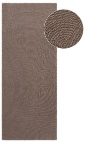 Passatoia grigio tortora in lana tessuta a mano 80x300 cm Eleni Taupe – Hanse Home