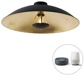 Plafoniera intelligente nera con oro 60 cm incl. Wifi A60 - Emilienne