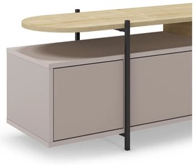 Tavolo TV grigio e beige in rovere 160x48 cm Hinoa - Marckeric