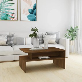 Tavolino rovere marrone 90x60x42,5 cm in legno multistrato