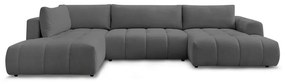 Divano angolare grigio scuro allungabile e con contenitore (penisola a sinistra/a U) Fuji – Bobochic Paris